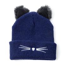 Gorro feminino Da Moda Com Orelhas De Gato Malha Acrílica Gorro feminino Da Moda Com Orelhas De Gato Malha Acrílica