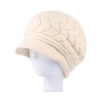 Gorro Feminino De Inverno Com Forro De Pelúcia Quente, Chapéu De Malha De Pele De Coelho, Boné À