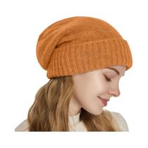 Gorro Feminino De Inverno Em Cashmere Com Forro De Cetim, Tricotado, Macio, Quente E Estilo Slouchy