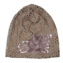 Gorro feminino de renda flor desleixado folgado cabeça boné quimioterapia câncer chapéu turbante Gorro feminino de renda flor desleixado folgado cabeça boné quimioterapia câncer chapéu turbante