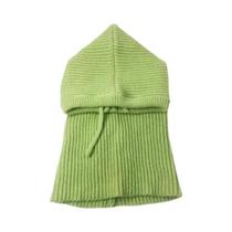 Gorro Feminino De Tricô Grosso E Quente Com Capuz Balaclava, Gola Falsa E Xale Integrado Touca De