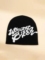 Gorro Feminino De Tricô Quente E Moderno Com Letras Pequenas Em Jacquard Para Uso Diário No Outono E Gorro Feminino De Tricô Quente E Moderno Com Letras Pequenas Em Jacquard Para Uso Diário No Outono E