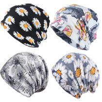 Gorro feminino JarseHera, bonés quimioterápicos de algodão, 4 pares
