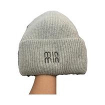 Gorro Feminino Quente De Lã Com Strass E Pele De Coelho Genuína Touca De Inverno Da Moda
