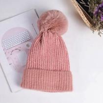 Gorro Feminino Touca Forrada Frio Inverno Adulto Forro Pelo Pompom - sem