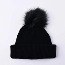 Gorro Feminino Touca Forrada Frio Inverno Adulto Forro Pelo Pompom