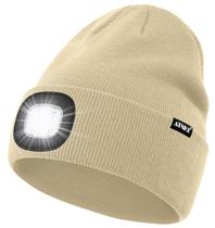 Gorro iluminado por LED ATNKE USB recarregável 4 LED Beige