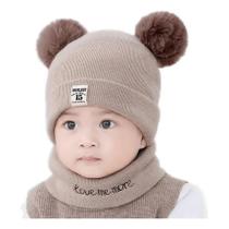 Gorro Infantil Com Protetor De Pescoço Touca Cachecol Boné