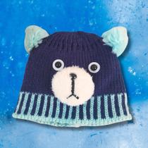 Gorro Infantil Urso com Pompom Forro Interno
