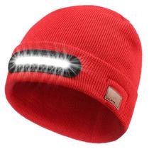 Gorro LED RANCOVY com luz USB recarregável vermelho unissex