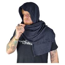 Gorro Medieval Com Cachecol Em Malha Tricô Azul Gorro Medieval Com Cachecol Em Malha Tricô Azul