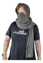 Gorro Medieval Com Cachecol Em Malha Tweed Verde Gorro Medieval Com Cachecol Em Malha Tweed Verde
