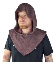 Gorro Medieval Em Malha Canelada Vermelha Proteção Busto