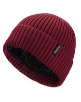 Gorro Ocatoma Warm Winter Knit com punhos unissex, vinho tinto
