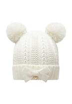 Gorro Off White com Pompons Infanti