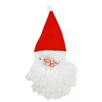 Gorro Papai Noel Barba Luxo Vermelho 29cm x 40cm