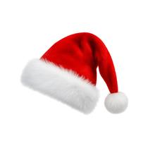 Gorro Papai Noel Felpudo Luxo Adulto Vermelho Natal 30x40cm