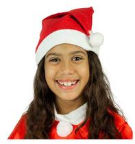 Gorro Papai Noel Infantil em Feltro 30cm