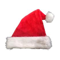 Gorro Papai Noel Luxo Veludo Vermelho Natal 45cm - 1 Unidade