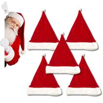 Gorro Papai Noel Veludo 40cm kit 5 uni Fantasia premium Natal enfeite natalino Tamanho Único Gorro Papai Noel Veludo 40cm kit 5 uni Fantasia premium Natal enfeite natalino Tamanho Único