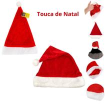 Gorro Papai Noel Veludo Vermelho 40 cm Touca Natal