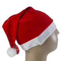 Gorro Papai Noel Veludo Vermelho e Branco Natal - Tudo em Caixa
