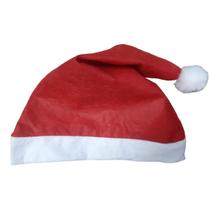 Gorro Papai Noel Vermelho Poliester 36Cm Touca Natal 10Un