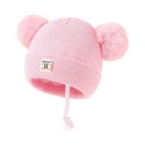 Gorro Pompom de Malha Quente para Bebês - Outono/Inverno