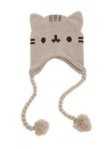 Gorro Pusheen com Orelhas e Rosto de Gato Cinza com Franjas Gorro Pusheen com Orelhas e Rosto de Gato Cinza com Franjas