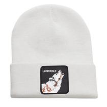 Gorro quente de inverno Lones Wolfs Knit Slouchy Cuffed Skul Gorro quente de inverno Lones Wolfs Knit Slouchy Cuffed Skul