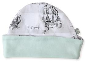 Gorro reversível de algodão orgânico com barco para bebê Finn + Emma Gorro reversível de algodão orgânico com barco para bebê Finn + Emma