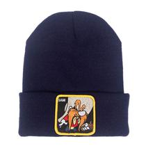 Gorro Sams Winter Warm Hats, tricotado, desleixado, com algemas, boné A