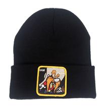 Gorro Sams Winter Warm Hats, tricotado, desleixado, com algemas, boné A