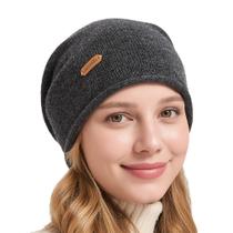 Gorro Slouchy de Lã Merino ACUSHLA Cinza Escuro Gorro Slouchy de Lã Merino ACUSHLA Cinza Escuro