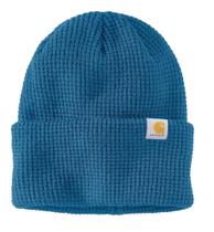 Gorro tejido tipo waffle para hombre Carhartt color azul horizonte