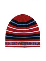 Gorro Tommy Hilfiger para menino com listra esportiva reversível de 4 a 7 anos