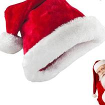 Gorro Touca de Papai Noel Natal Gorro Papai Noel Veludo Vermelho Elegância 40 cm Touca Natal Premium