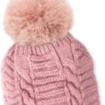 Gorro touca de tricô com pompom feminino gorro touca de tricô com pompom feminino cor:rosa