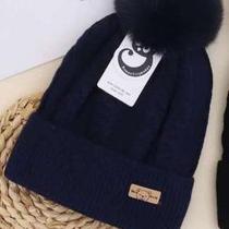 Gorro/ Touca Infantil Com 1 Pompom Lisa Forrada Por Dentro Para o Inverno Menino e Menina Moda Novo 2024 Toca de Frio