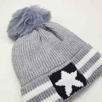 Gorro Touca Infantil Criança Fofo Inverno Frio Forrado Pompom Estrela Unissex