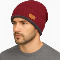 Gorro Touca Inverno Lã Masculino Estilosa Forrada Pelinho