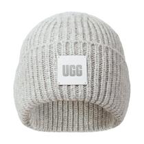 Gorro UGG Feminino Chunky Rib Cinza Claro - Com Logotipo Gorro UGG Feminino Chunky Rib Cinza Claro - Com Logotipo