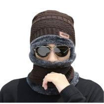 Gorro Unissex Cachecol Gola balaclava Forrada de Pelinho