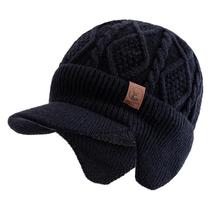 Gorro Unissex De Inverno Com Forro De Pele De Pelúcia, Chapéu Quente Com Aba Para Orelha, Boné