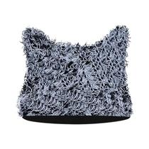Gorro Unissex De Inverno Estilo Hip Hop Com Orelhas De Gato Desgastadas, Balaclava Quente E Felpuda,