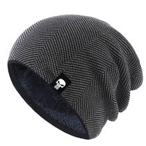 Gorro Unissex De Inverno Forrado De Lã Com Caveira, Gorro De Malha De Esqui Quente E Respirável,