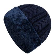 Gorro Unissex De Lã Elegante Com Pele Forrada