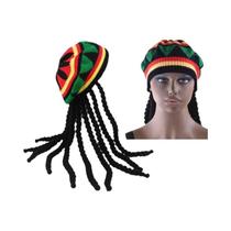 Gorro Unissex De Tricô Estilo Jamaicano Bob Rasta Com Tranças, Peruca Hip Hop Dreadlocks, Acessório Gorro Unissex De Tricô Estilo Jamaicano Bob Rasta Com Tranças, Peruca Hip Hop Dreadlocks, Acessório