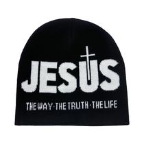 Gorro Unissex De Tricô Jacquard Com Alfabeto JESUS, Térmico Para Outono E Inverno, Ideal Para
