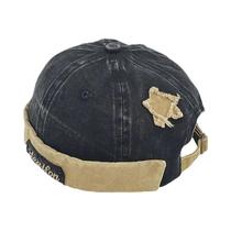 Gorro Unissex Estilo Vintage Lavado Sem Aba Ajustável Com Estrela E Detalhes Em Patchwork, Estilo